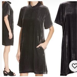 Eileen Fisher Charcoal Gray Velvet Dress, size Medium